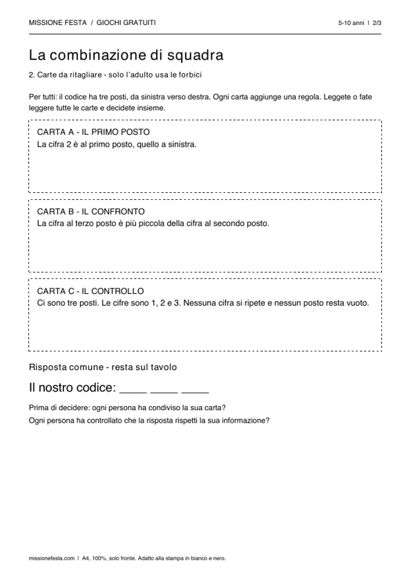 Anteprima reale del foglio di gioco gratuito: La combinazione di squadra